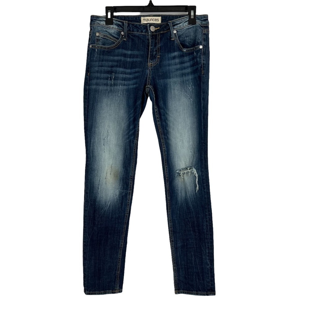 MAURICES Women’s Blue Jeans Size 8(29) Distressed Ripped/Torn Stretch Pockets